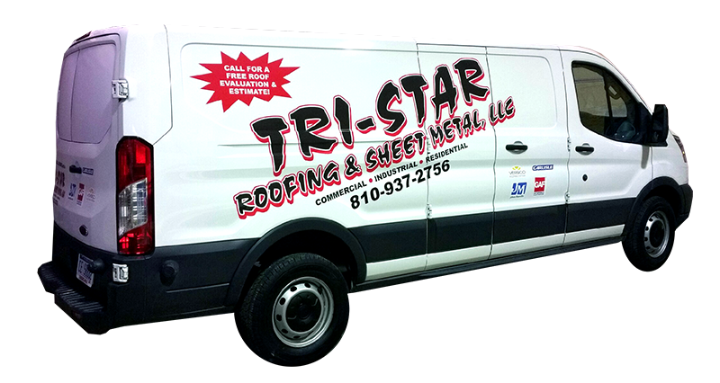 Tri-Star Roofing van 